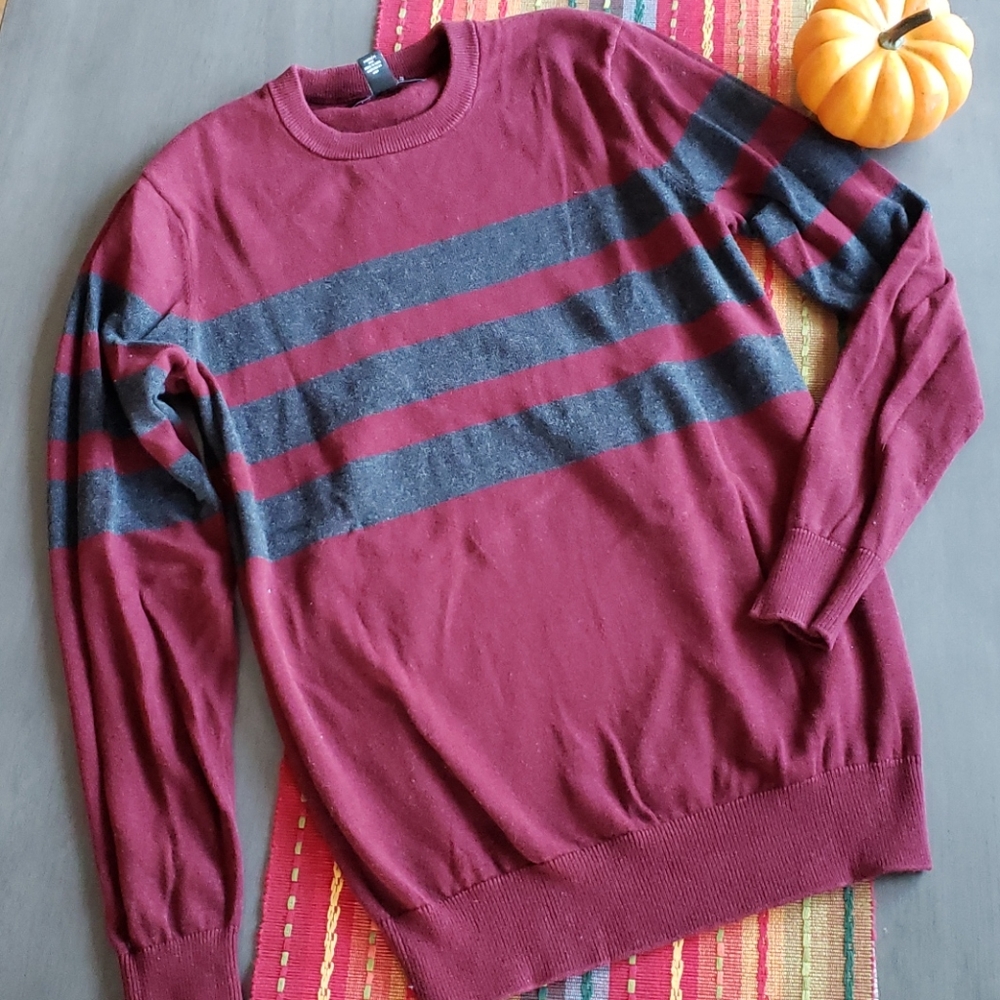 Burgandy striped sweater